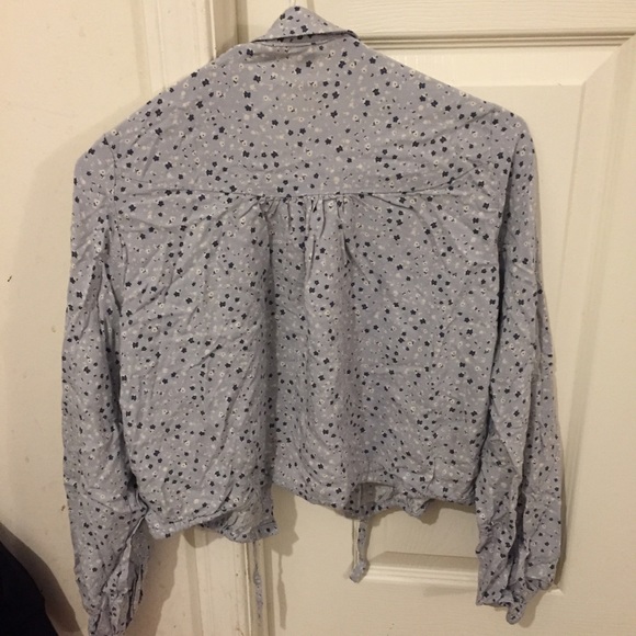 H&M blue floral patterned blouse USA size 2 - Picture 7 of 8